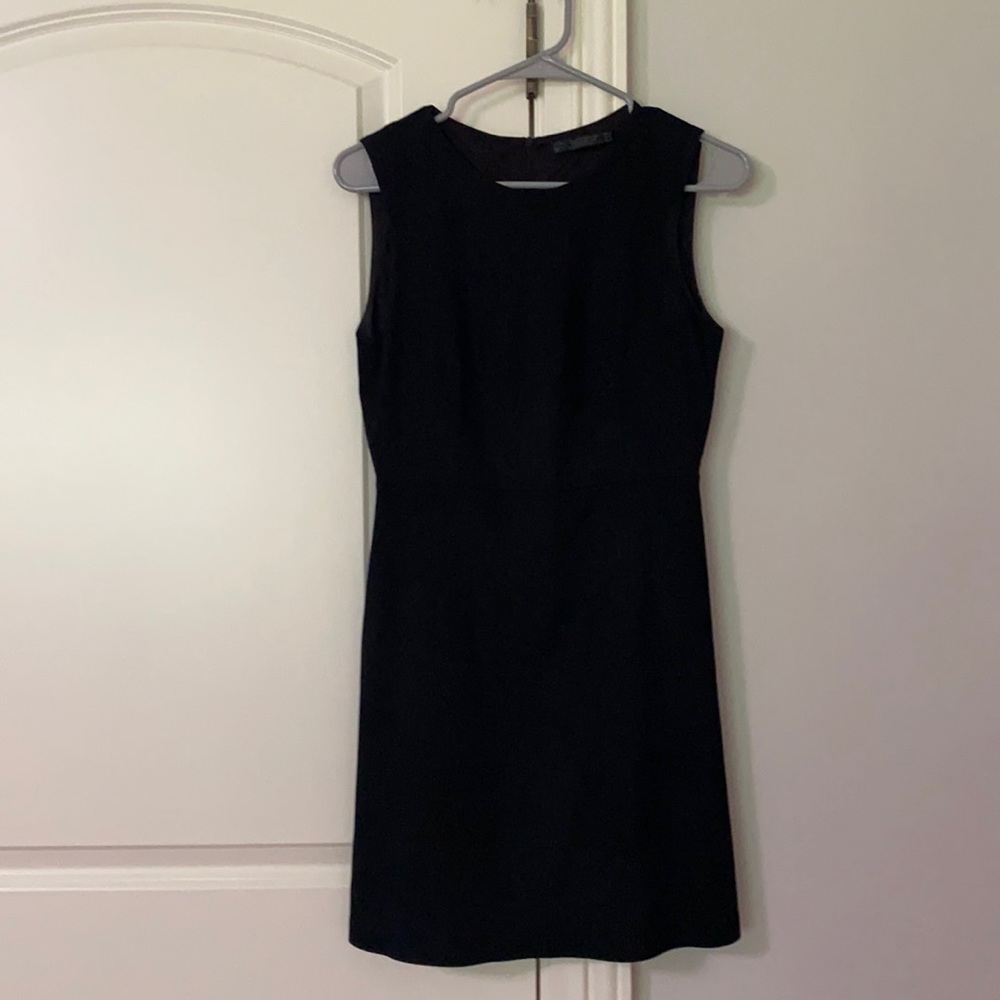 Faux suede black dress